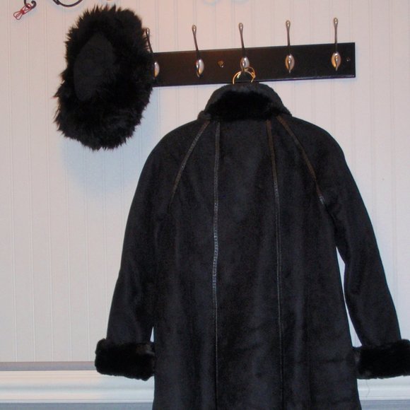 Free Shipping Gallery Black Russian hat and long  coat very warm  a size X-Large - Picture 10 of 12
